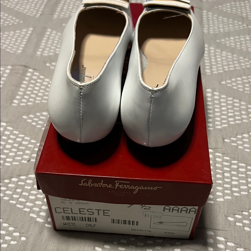 Salvatore Ferragamo White Leather Loafers - Picture 14 of 16